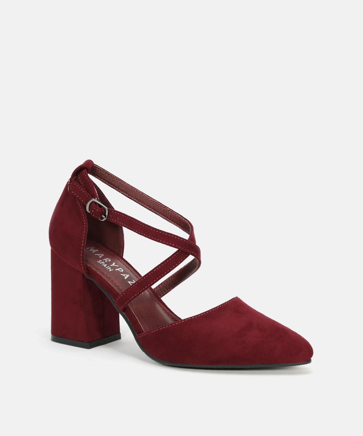 Sapatos salto tiras cruzadas